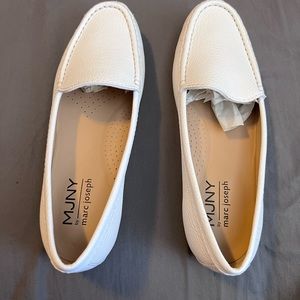 MJNY Marc Joseph White Leather Loafers Moccasins 8